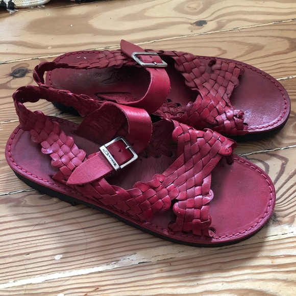 brandx Shoes - Brandx woven red leather huaraches sandals